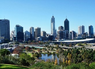 Perth skyline, looking over Kings Park